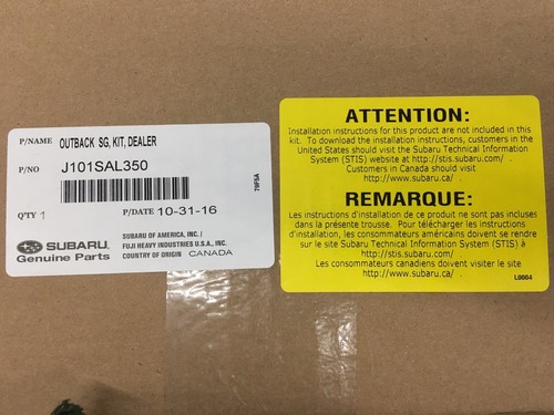 2015-2019 Subaru Outback OEM Splash Guards Mud Flaps (Set of 4) J101SAL350 - Picture 2 of 2