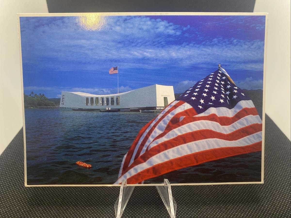 Pearl Harbor HI, USS Arizona Memorial, Hawaii American Flag