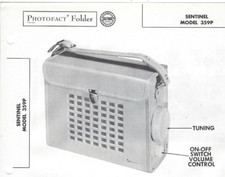1956 SENTINEL 359P Portable AM Tube RADIO Receiver Photofact MANUAL Battery