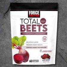 Force Factor Total Beets Soft Chews with Beetroot Supplement, 60 Chews
