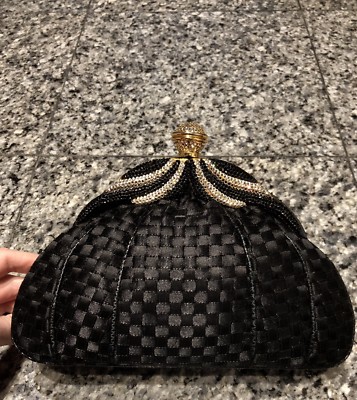 Finesse La Model Black Woven Crystal Bag | eBay Finesse La Model Black Woven Crystal Bag | eBay