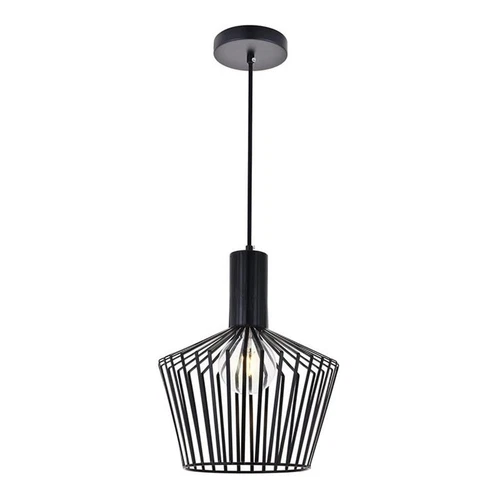 Living District Ronnie 1-Light Modern Metal Pendant in Black Finish - Picture 1 of 7
