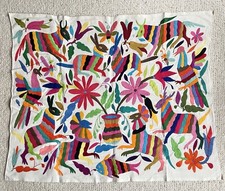 Mexican Otomi Colourful Plant & Animal Embroidery 