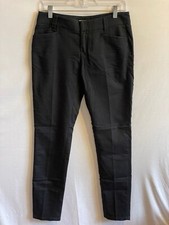 cAbi Flat Front Black Pants Women's Size 4 Straight Skinny Leg 4-Pocket Cotton