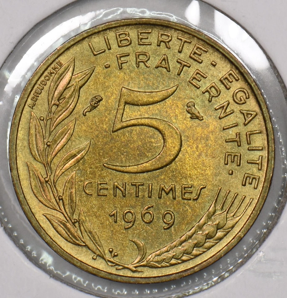 France 1969 5 Centimes 199589 combine shipping - Image 2 of 2