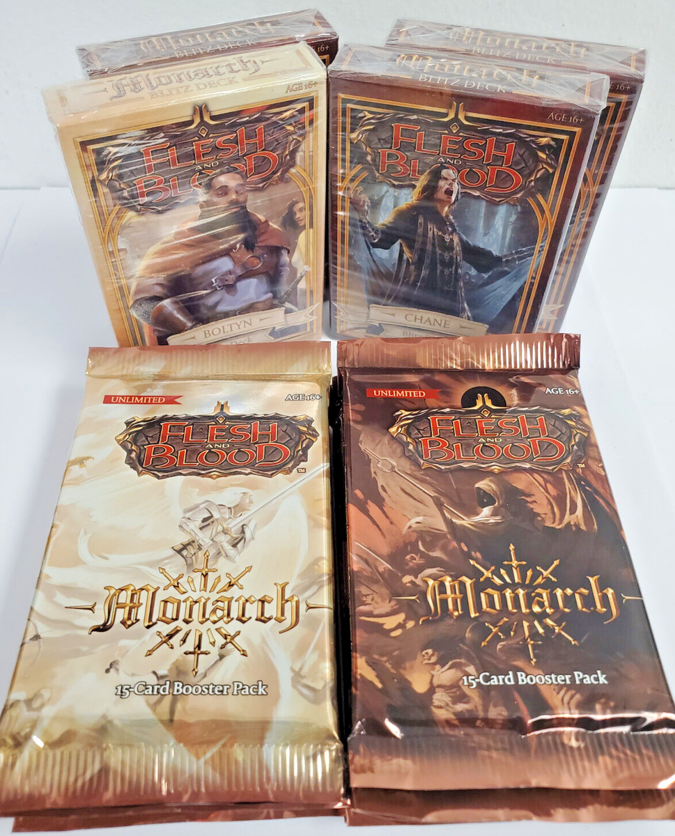 Flesh and Blood Monarchy sealed Blitz deck and packs lot | eBay Flesh and Blood Monarchy sealed Blitz deck and packs lot | eBay