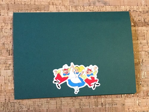 Handmade HAPPY BIRTHDAY Alice on Wonderland Card 5"x7" White Rabbit - Picture 3 of 3