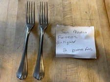 2 DINNER FORKS Fortessa San Marco Antiqued Flatware 18/10 Stainless Steel