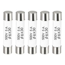Ceramic Cartridge Fuses 5A 500V 6x30mm Fast Blow for Energy Saving Lamp 5pcs