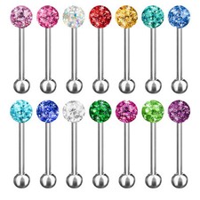 Zungenpiercing Barbell Ferido Epoxy Kristall Kugel Hantel Stab Piercing Schmuck