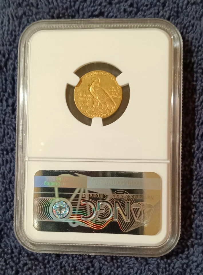 1911 Indian $2 1/2 gold Quarter Eagle, NGC MS62 - Image 3 of 3