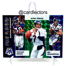 2020 Panini Mosaic Football DENVER BRONCOS Flea Flicker #FF6 Green PRIZM ELWAY
