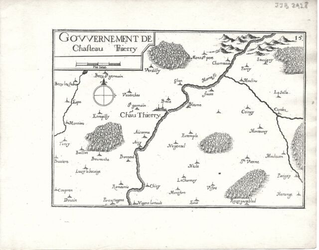 Antique maps Tassin Gouvernement de Chasteau Thierry
