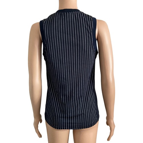 Zoo York Tank Top Y2K Unbreakable Boys Med 12 14 Spellout Blue White Striped - Picture 2 of 8