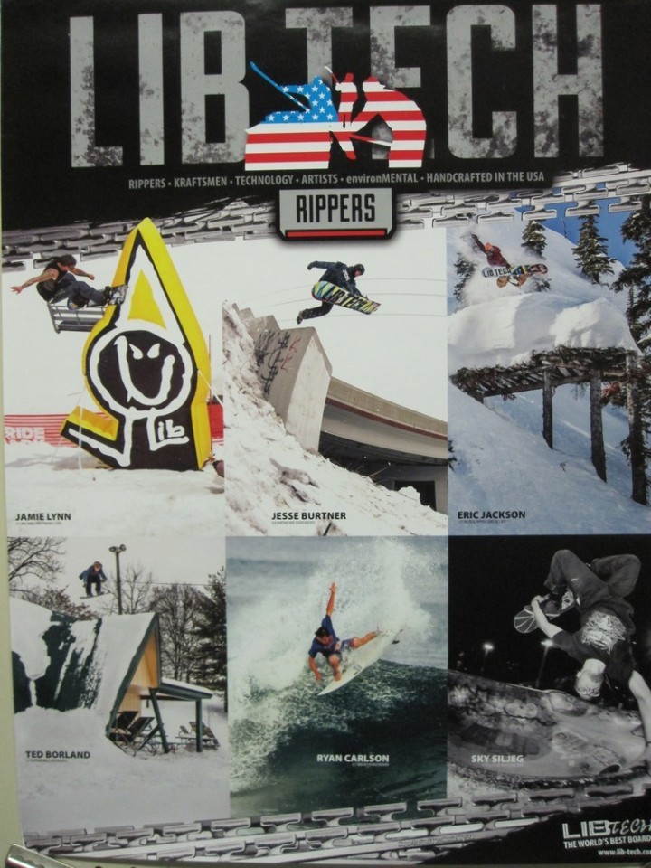 LIB TECH snowboard 2015 RIPPERS JAMIE LYNN E.J. promotional poster Flawless New
