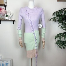 Lost and Wander Multi Color Knit Mini Dress NWT Women Dress Size S&M