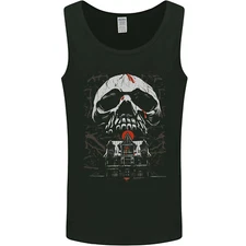 Haunted House Skull Halloween Mens Vest Tank Top