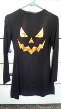 Dolls Kill Dress Small Trickz N Treatz Pumpkin Long Sleeve Shirt Spooky Girl NWT