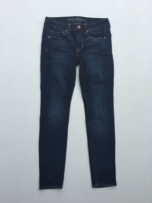 American Eagle Skinny Stretch Jeans Womens Size 6 Dark Wash (Measures 29''x30.5'')