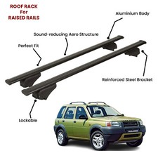 2 Pcs Black Cross Bars For Land Rover Freelander Suv 1997-2006