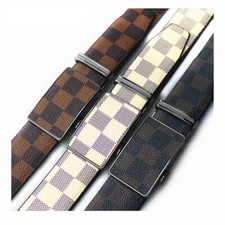 Women Men Belt Fashion Soft Leather Waistband Belt Strap Automatic No Hole Slide
