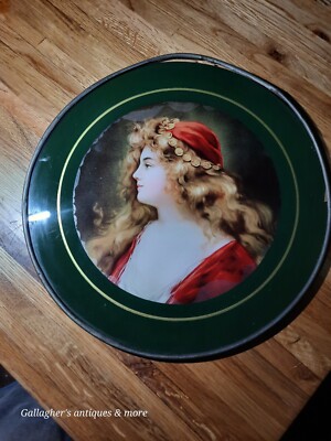 Large Antique Victorian Flue Cover Young Beautiful Girl Chimney Picture 1800s