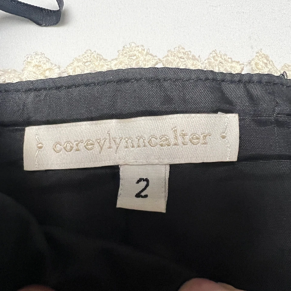 Corey Lynn Calter Silk Strapless Mini Dress Floral Lace Accents Party Cocktail 2 - Image 3 of 4