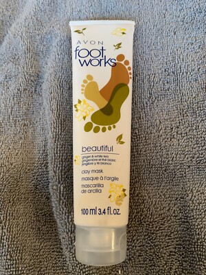 Avon Foot Works Beautiful Ginger and White Tea Clay Mask 3.4 fl oz 