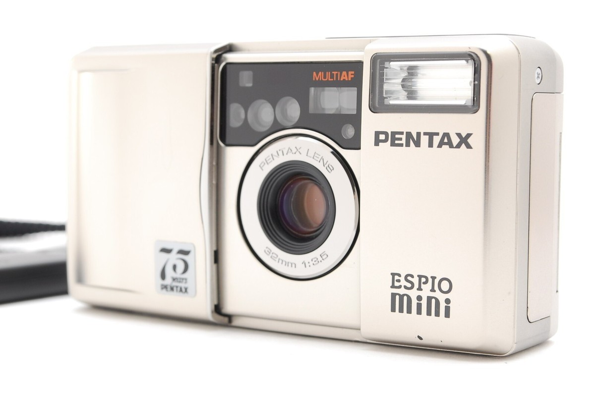 [MINT w/Case] Pentax Espio Mini 75 Years Silver Point & Shoot Film Camera  JAPAN