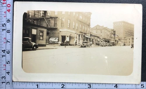 100 Broad Street Providence Rhode Island RI Coca Cola Antique BW Photo Snapshot