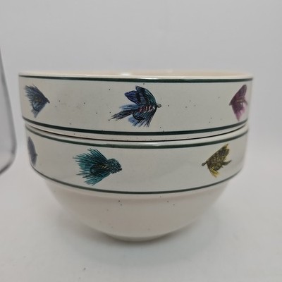 2 FolkCraft Stoneware  Rainbow Trout  By Scotty Z Cereal Soup Salad Bowl 6.25 In