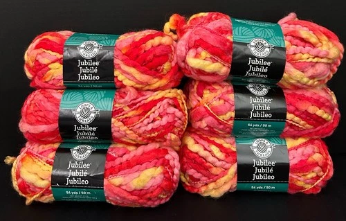 Loops & Threads Jubilee Yarn 6 Skeins Fire Red  Wool Blend Chunky - product listing photo
