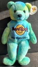 Hard Rock Cafe San Francisco Monty Beara 4th of 5 Plush Teal Beanie Bear