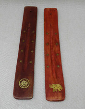 Wooden Incense Sticks x2 Holder Burning Joss Ash Catcher Burner Nag Champa Stick