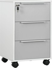 3 Drawer Mobile Office Under Desk Unit Filing Cabinet with Lock Wheels
