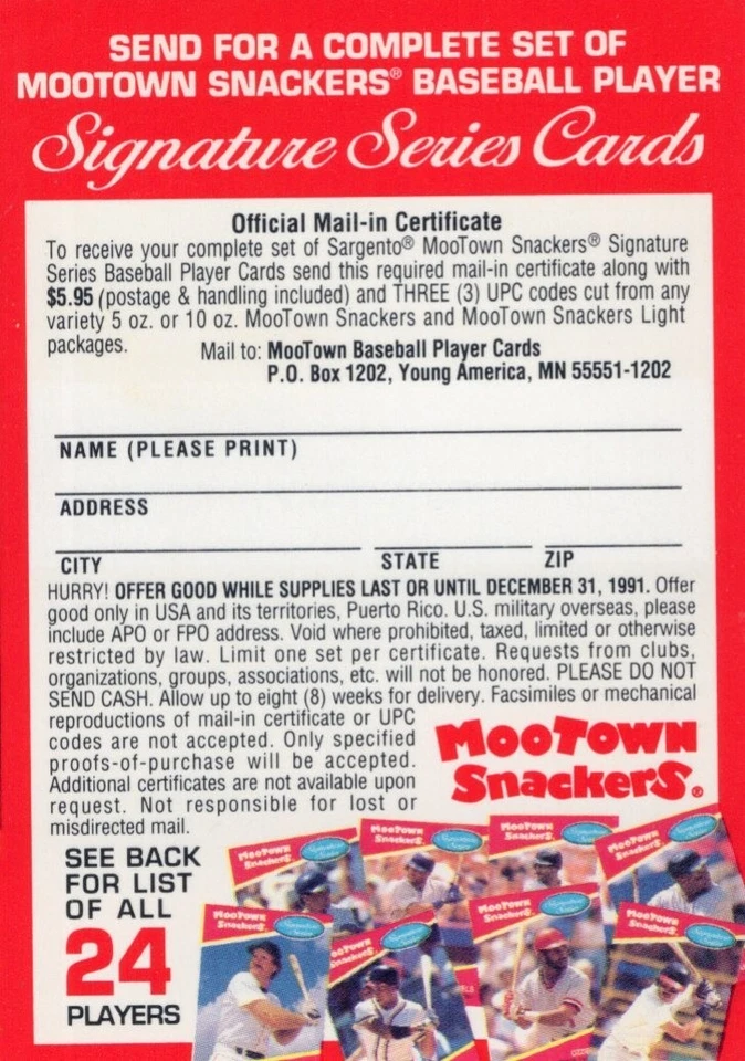 1991 MooTown Snackers Signature Series Ozzie Guillen ***SEE PHOTOS*** - Image 2 of 3