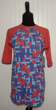 LuLaRoe Sloan Shirt Red Blue Kids Size 14 Baseball Tee Unisex New With Tags