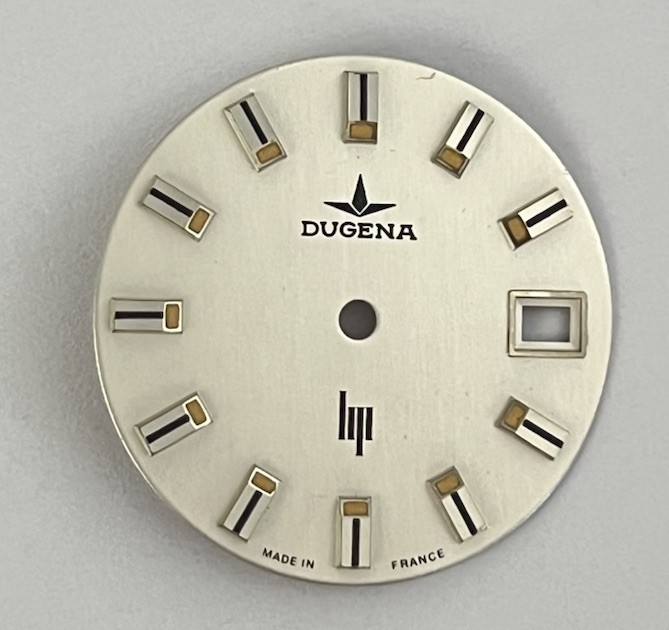 Cadran montre Lip Dugena 27,5 mm pour projet de customisation et réparation horlogère
