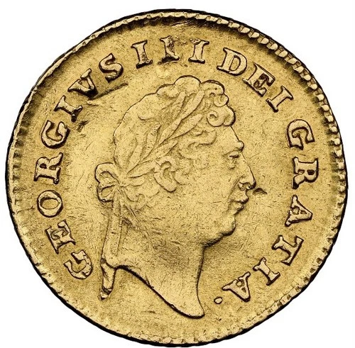 GOLD King George III 1797 AD, Great Britain 1/3 Guinea 1/3G England Coin, NGC AU
