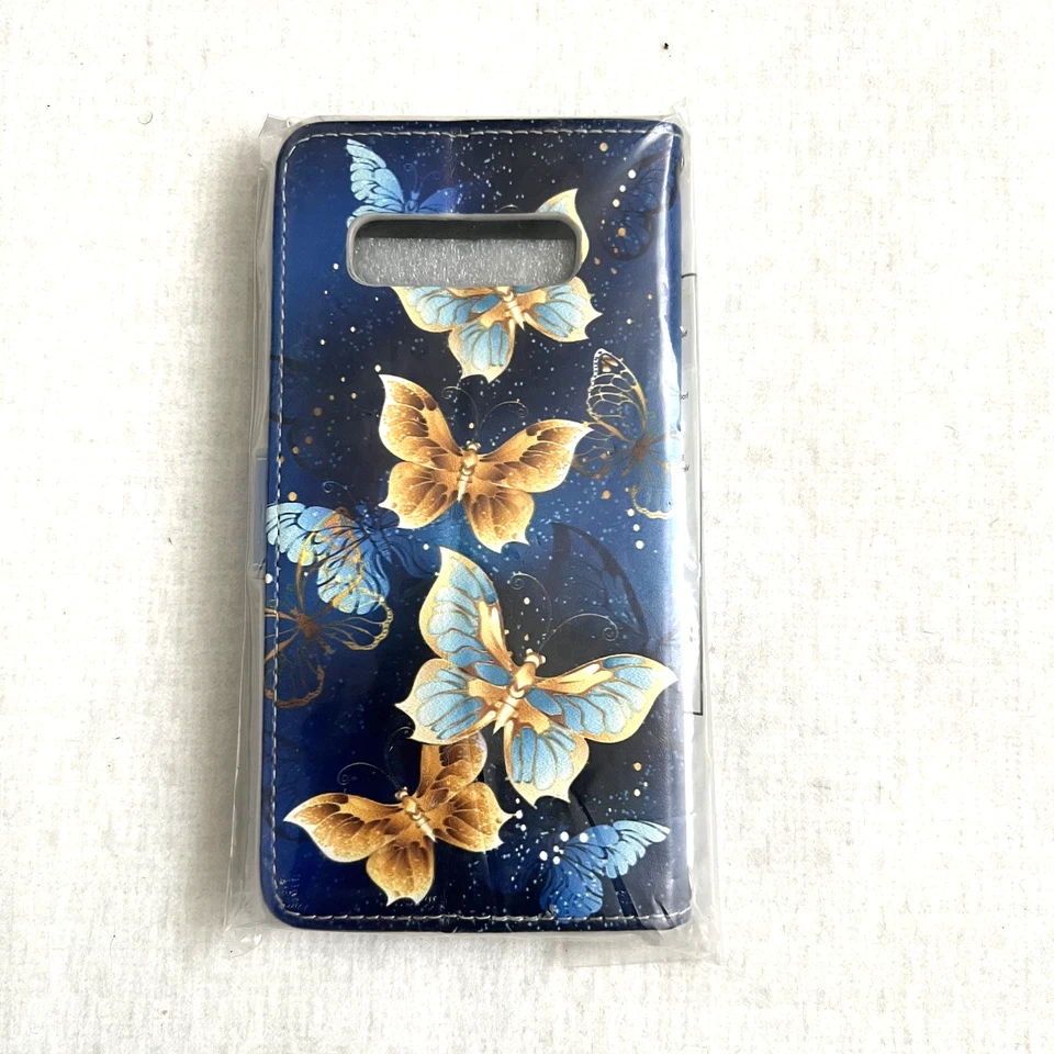 Samsung Galaxy S10 Plus Case Leather Wallet Flip Folio Stand Butterfly - Image 2 of 3