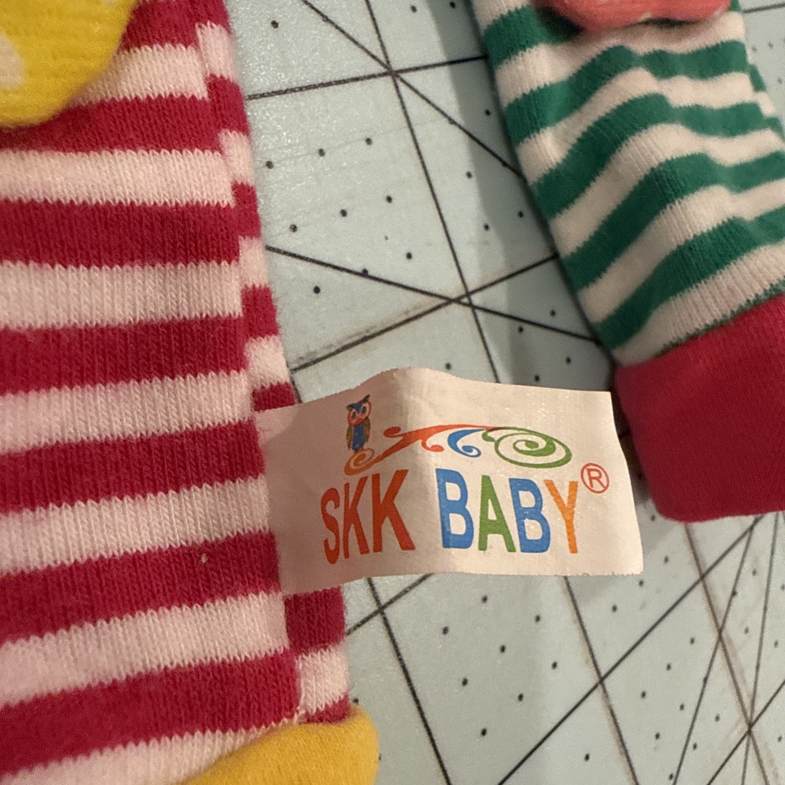 Newborn Infant Items Wrist Rattles Owls With Tags On Top Socks