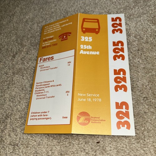 3 - 1978 RTA REGIONAL TRANSPORTATION AUTHORITY CHICAGO Schedules Set #3 - Picture 2 of 20