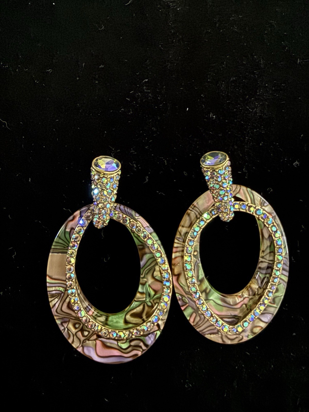 Heidi Daus Signed Abalone Shell Look Crystal Drop… - image 2