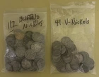 Massive Lot Of 41 V Nickles And 112 Buffalo Nickles Estate Find