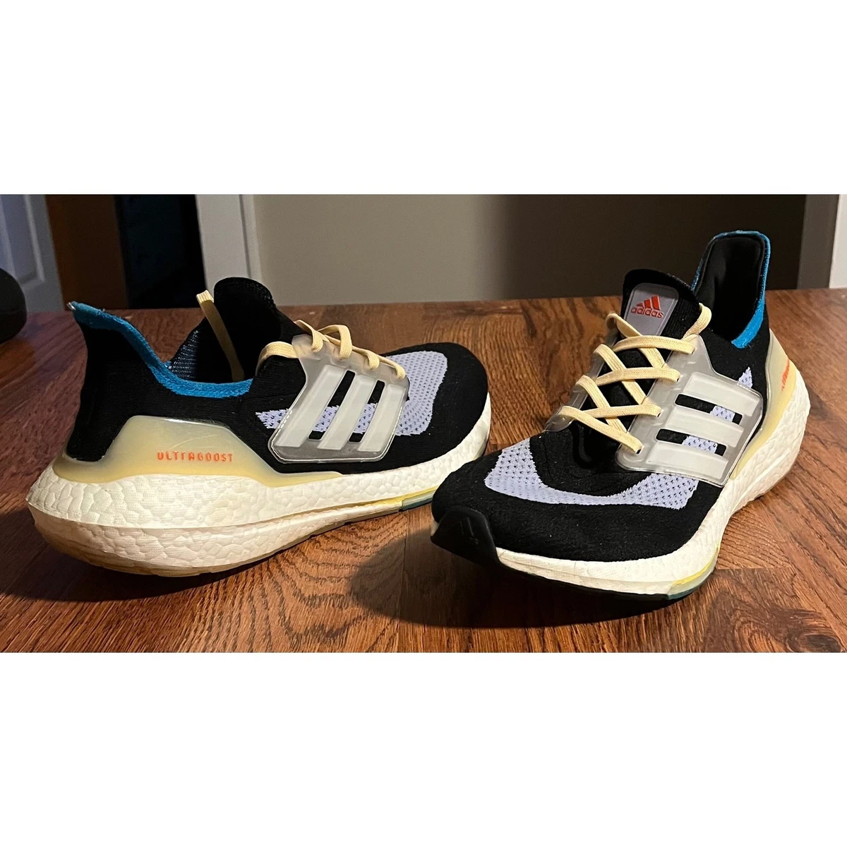 Adidas Ultraboost 21 Mens Running Shoes Black Solar Yellow Size 11 adidas Ultra Boost 22 Black Solar Yellow Men main image 2