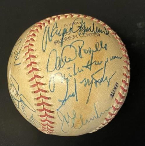 CLEVELAND INDIANS 1980 SIGNED TEAM BASEBALL RAWLINGS BARKER GARLAND WAITS