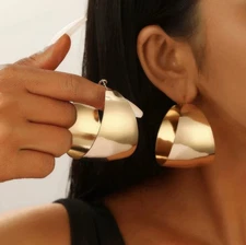 Wide Hoop Earrings Big Large Gold Hoop Earrings for Women