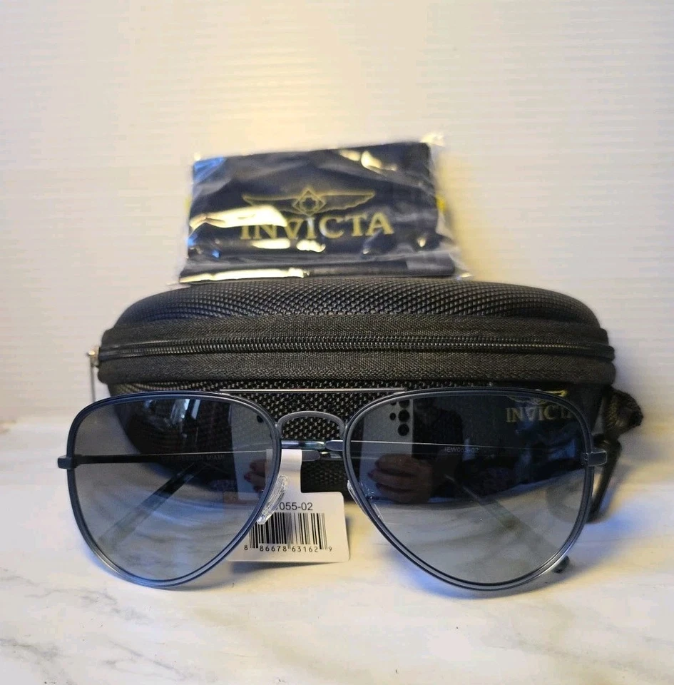 GAFAS DE SOL INVICTA POLARIZADAS MARCO AVIADOR Azul Pizarra. Nuevo. Con estuche Foto 2 de 4