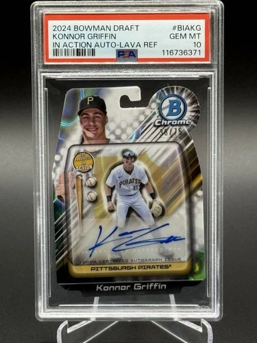 2024 Bowman Draft KONNOR GRIFFIN In Action Lava Refractor Auto /75 PSA 10 BIA-KG
