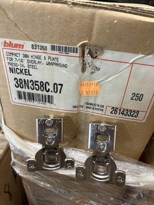 Blum 38N358C.07 Compact  7/16 Inch Overlay Self-Close Face Frame Pair (qty 2)